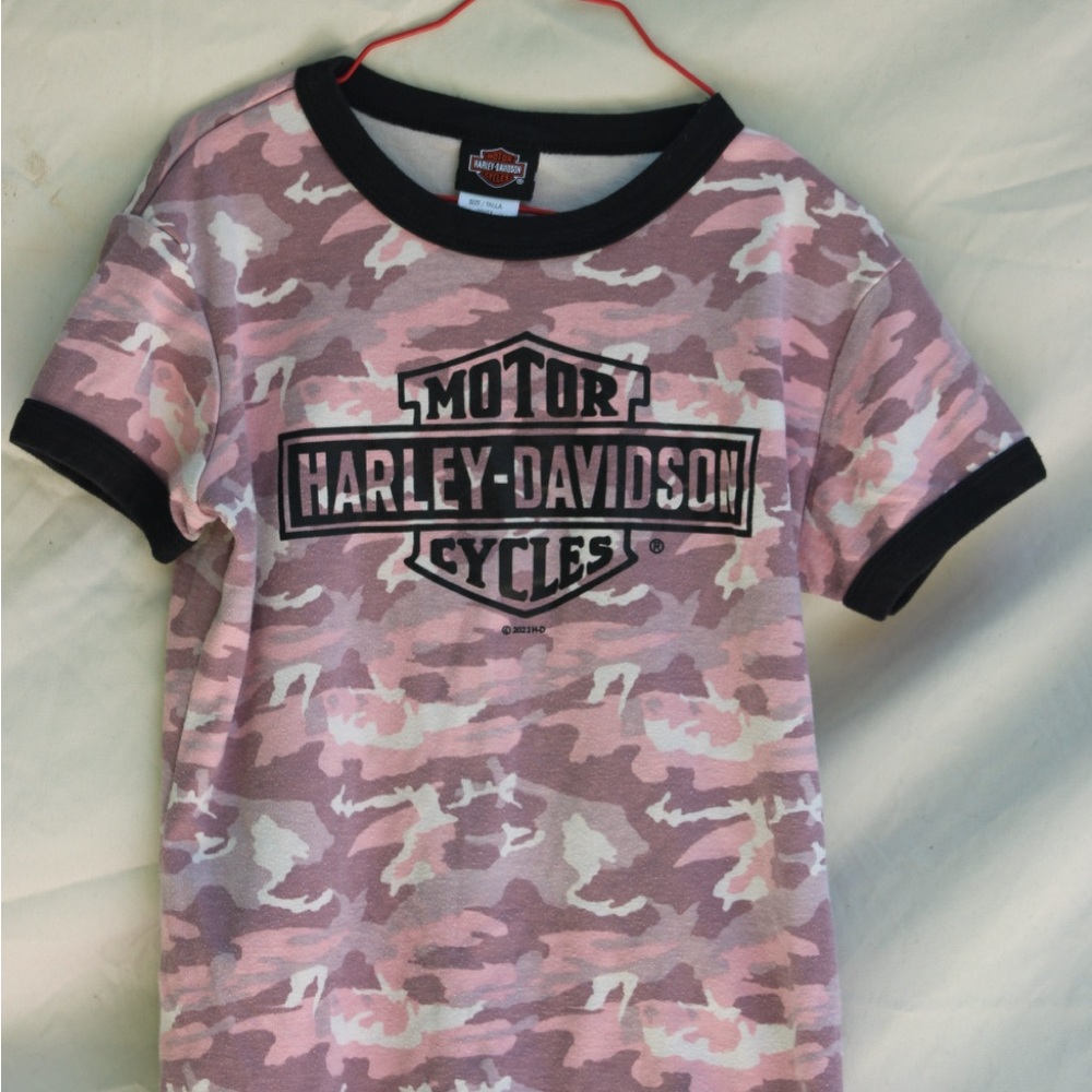 Harley-Davidson Pink and Black Camo Short Sleeve Tee
